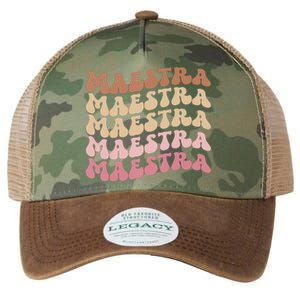 Maestra De Espaol Groovy Spanish Teacher Legacy Tie Dye Trucker Hat