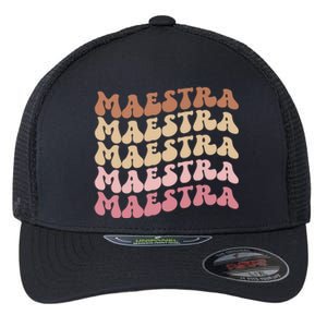 Maestra De Espaol Groovy Spanish Teacher Flexfit Unipanel Trucker Cap