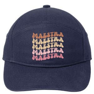 Maestra De Espaol Groovy Spanish Teacher 7-Panel Snapback Hat