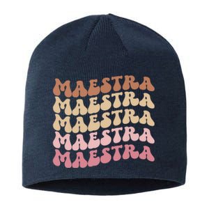 Maestra De Espaol Groovy Spanish Teacher Sustainable Beanie