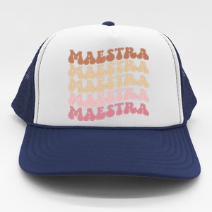 Maestra De Espaol Groovy Spanish Teacher Trucker Hat