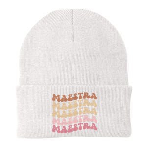 Maestra De Espaol Groovy Spanish Teacher Knit Cap Winter Beanie