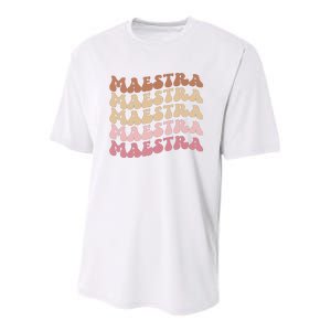 Maestra De Espaol Groovy Spanish Teacher Youth Performance Sprint T-Shirt