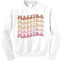 Maestra De Espaol Groovy Spanish Teacher Kids Sweatshirt