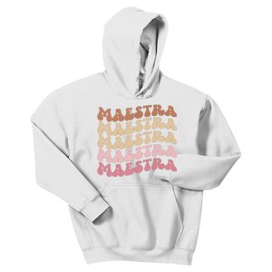 Maestra De Espaol Groovy Spanish Teacher Kids Hoodie