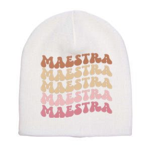 Maestra De Espaol Groovy Spanish Teacher Short Acrylic Beanie