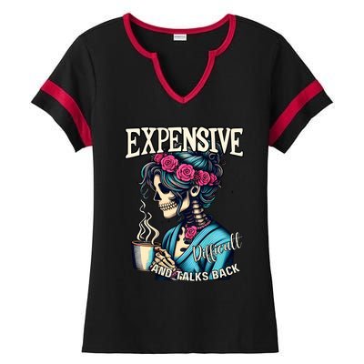 Mothers Day Expensive Difficult And Talks Back Ladies Halftime Notch Neck Tee