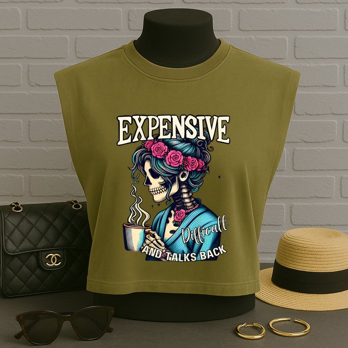 Mothers Day Expensive Difficult And Talks Back Garment-Dyed Women's Muscle Tee