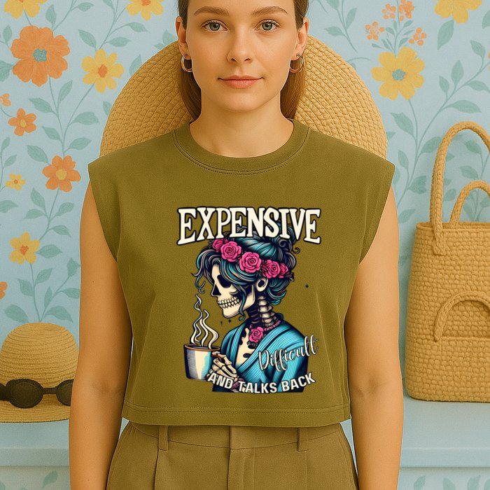 Mothers Day Expensive Difficult And Talks Back Garment-Dyed Women's Muscle Tee