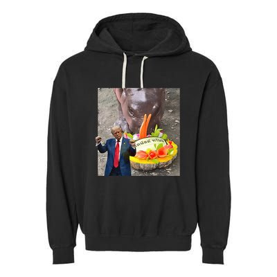 Moo Deng Endorsed Trump Hippo Predicting TrumpS Victory Garment-Dyed Fleece Hoodie