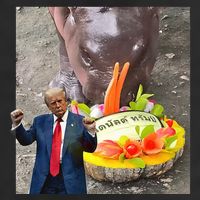 Moo Deng Endorsed Trump Hippo Predicting TrumpS Victory Garment-Dyed Fleece Hoodie