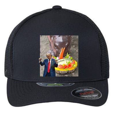 Moo Deng Endorsed Trump Hippo Predicting TrumpS Victory Flexfit Unipanel Trucker Cap