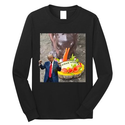 Moo Deng Endorsed Trump Hippo Predicting TrumpS Victory Long Sleeve Shirt