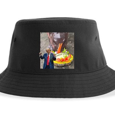 Moo Deng Endorsed Trump Hippo Predicting TrumpS Victory Sustainable Bucket Hat
