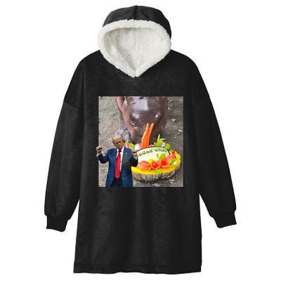 Moo Deng Endorsed Trump Hippo Predicting TrumpS Victory Hooded Wearable Blanket