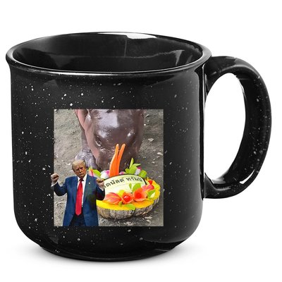 Moo Deng Endorsed Trump Hippo Predicting TrumpS Victory 15oz Campfire Ceramic Mug