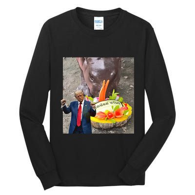 Moo Deng Endorsed Trump Hippo Predicting TrumpS Victory Tall Long Sleeve T-Shirt