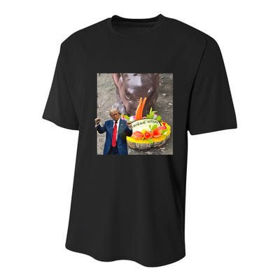 Moo Deng Endorsed Trump Hippo Predicting TrumpS Victory Youth Performance Sprint T-Shirt