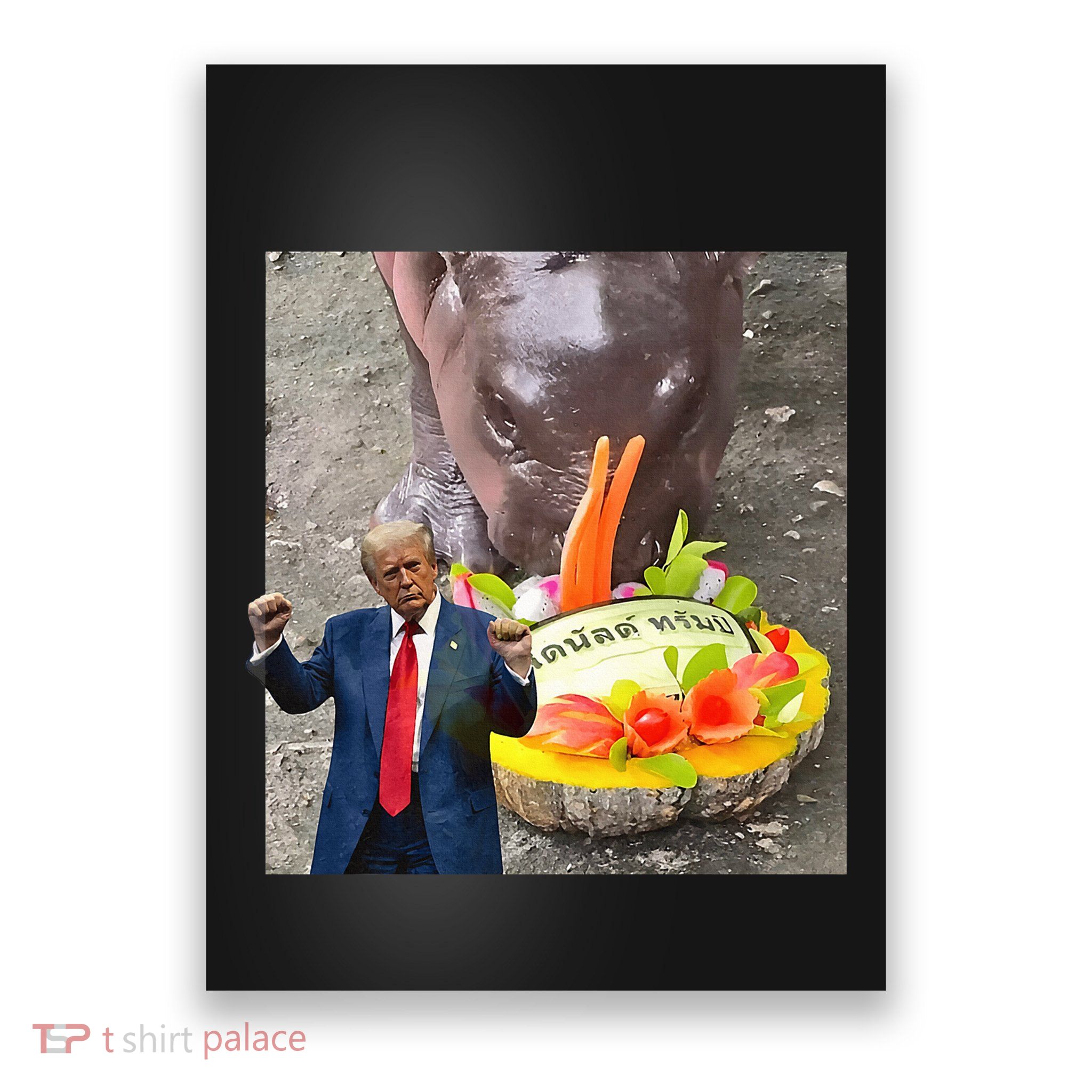 Moo Deng Endorsed Trump Hippo Predicting TrumpS Victory Poster