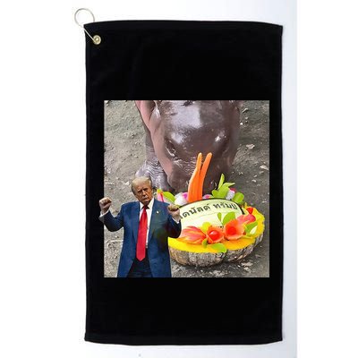 Moo Deng Endorsed Trump Hippo Predicting TrumpS Victory Golf Towel