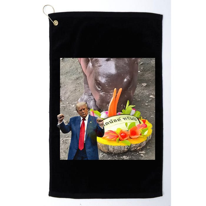 Moo Deng Endorsed Trump Hippo Predicting TrumpS Victory Golf Towel