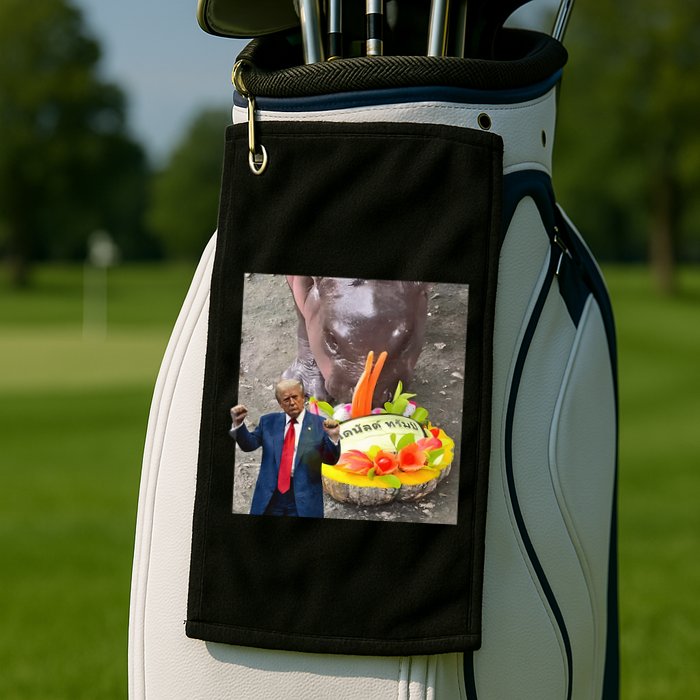 Moo Deng Endorsed Trump Hippo Predicting TrumpS Victory Golf Towel