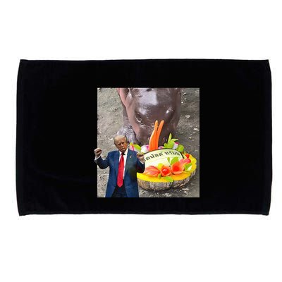 Moo Deng Endorsed Trump Hippo Predicting TrumpS Victory Microfiber Hand Towel