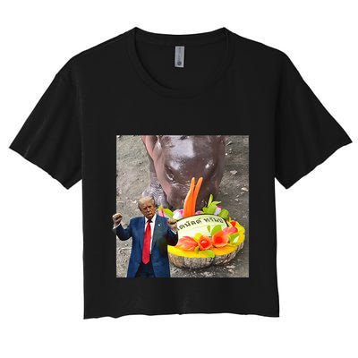 Moo Deng Endorsed Trump Hippo Predicting TrumpS Victory Crop Top