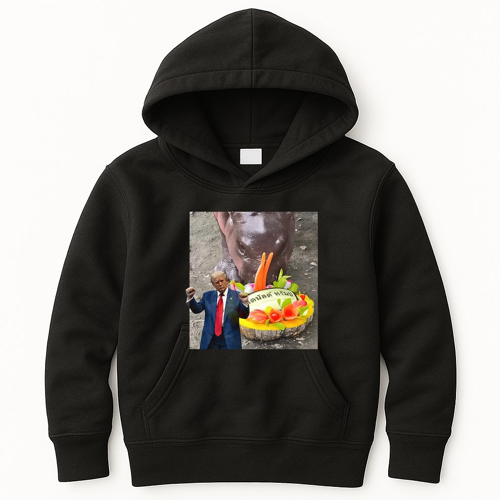 Moo Deng Endorsed Trump Hippo Predicting TrumpS Victory Kids Hoodie