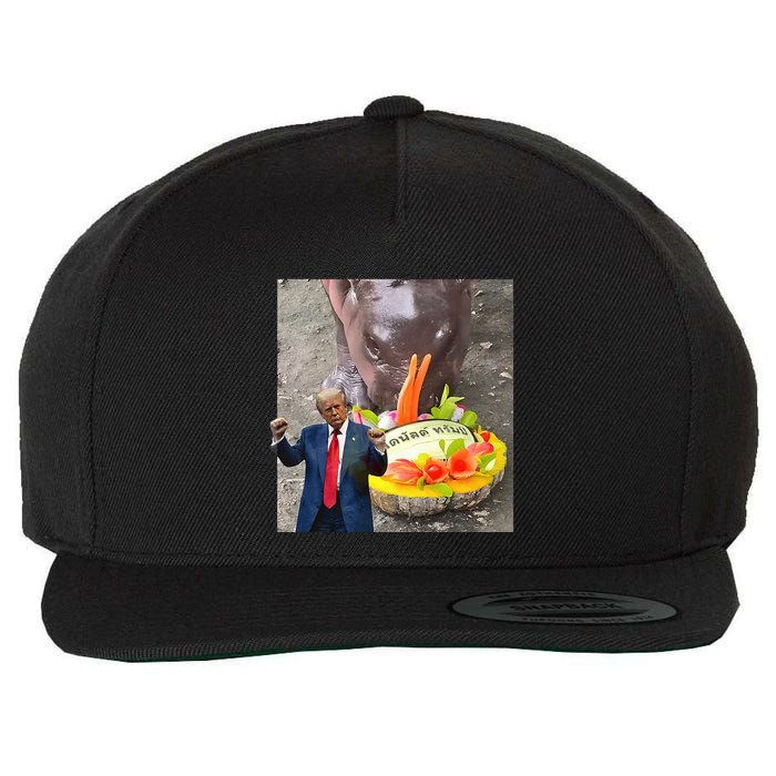 Moo Deng Endorsed Trump Hippo Predicting TrumpS Victory Wool Snapback Cap