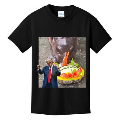 Moo Deng Endorsed Trump Hippo Predicting TrumpS Victory Kids T-Shirt