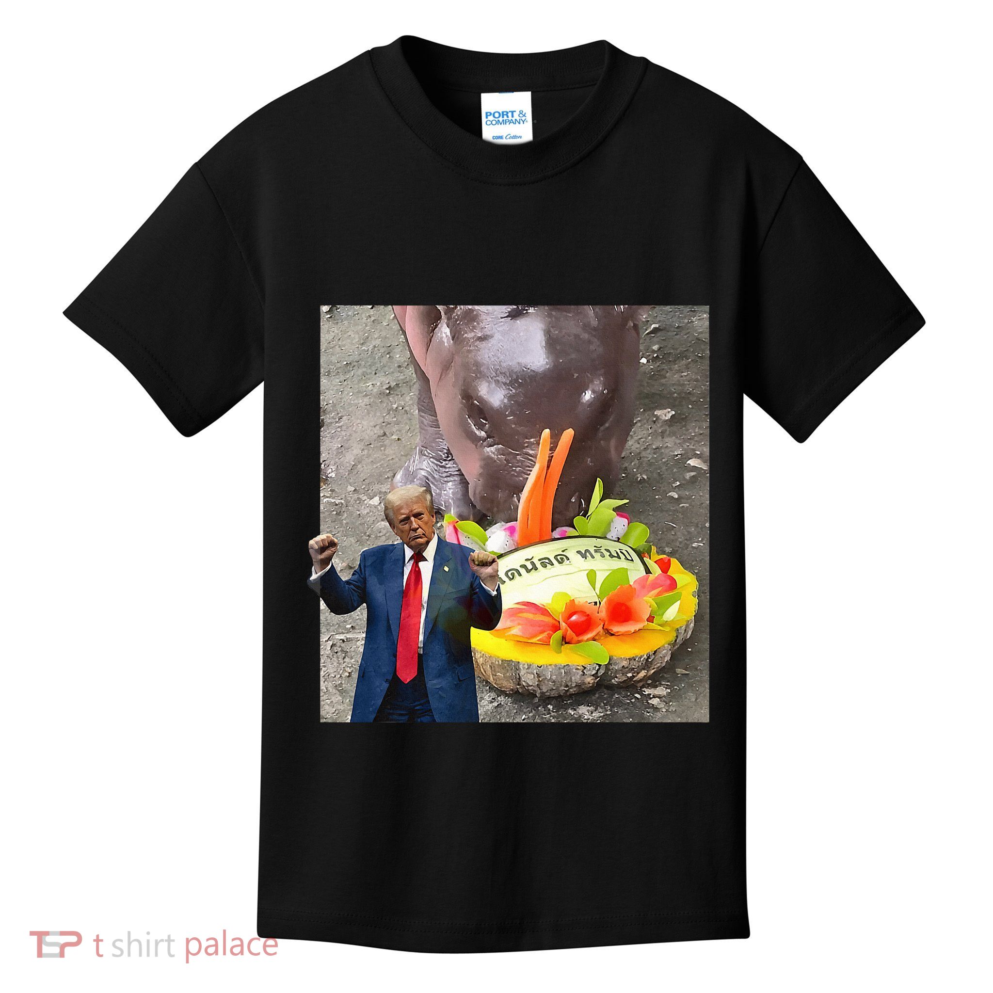 Moo Deng Endorsed Trump Hippo Predicting TrumpS Victory Kids T-Shirt