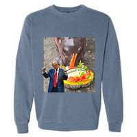 Moo Deng Endorsed Trump Hippo Predicting TrumpS Victory Garment-Dyed Sweatshirt