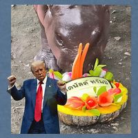 Moo Deng Endorsed Trump Hippo Predicting TrumpS Victory Garment-Dyed Sweatshirt