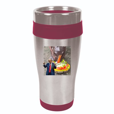 Moo Deng Endorsed Trump Hippo Predicting TrumpS Victory 16oz Travel Tumbler