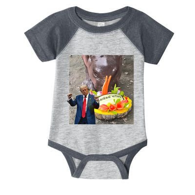 Moo Deng Endorsed Trump Hippo Predicting TrumpS Victory Infant Baby Jersey Bodysuit