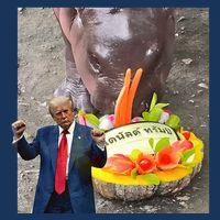 Moo Deng Endorsed Trump Hippo Predicting TrumpS Victory Infant Baby Jersey Bodysuit