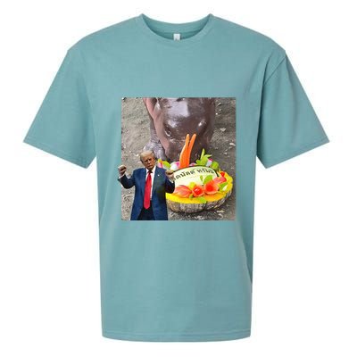 Moo Deng Endorsed Trump Hippo Predicting TrumpS Victory Sueded Cloud Jersey T-Shirt