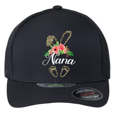 Mother's Day Easter Gifts Flower Nana Leopard Bunny Flexfit Unipanel Trucker Cap