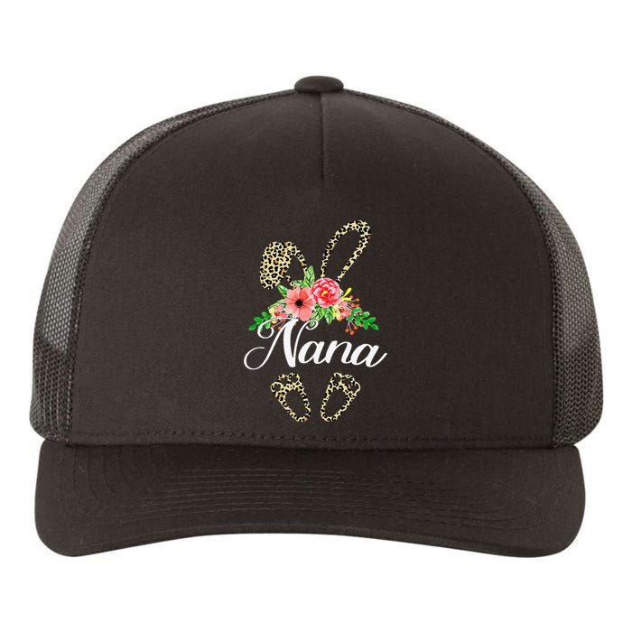 Mother's Day Easter Gifts Flower Nana Leopard Bunny Yupoong Adult 5-Panel Trucker Hat