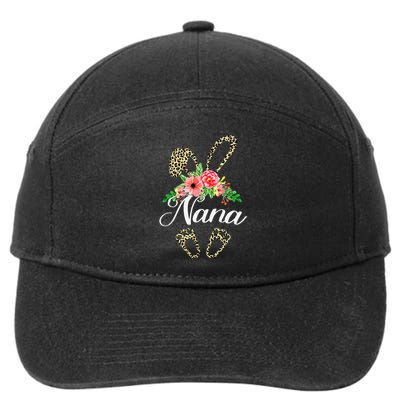 Mother's Day Easter Gifts Flower Nana Leopard Bunny 7-Panel Snapback Hat