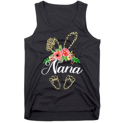 Mother's Day Easter Gifts Flower Nana Leopard Bunny Tank Top