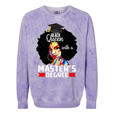 M.A.S.T.E.R.S Degree Educated Melanin Black Queen Graduation Colorblast Crewneck Sweatshirt