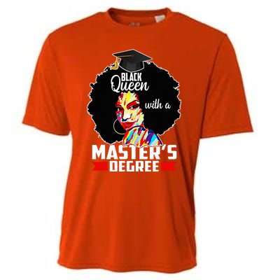 M.A.S.T.E.R.S Degree Educated Melanin Black Queen Graduation Cooling Performance Crew T-Shirt