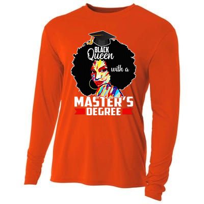 M.A.S.T.E.R.S Degree Educated Melanin Black Queen Graduation Cooling Performance Long Sleeve Crew