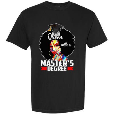 M.A.S.T.E.R.S Degree Educated Melanin Black Queen Graduation Garment-Dyed Heavyweight T-Shirt