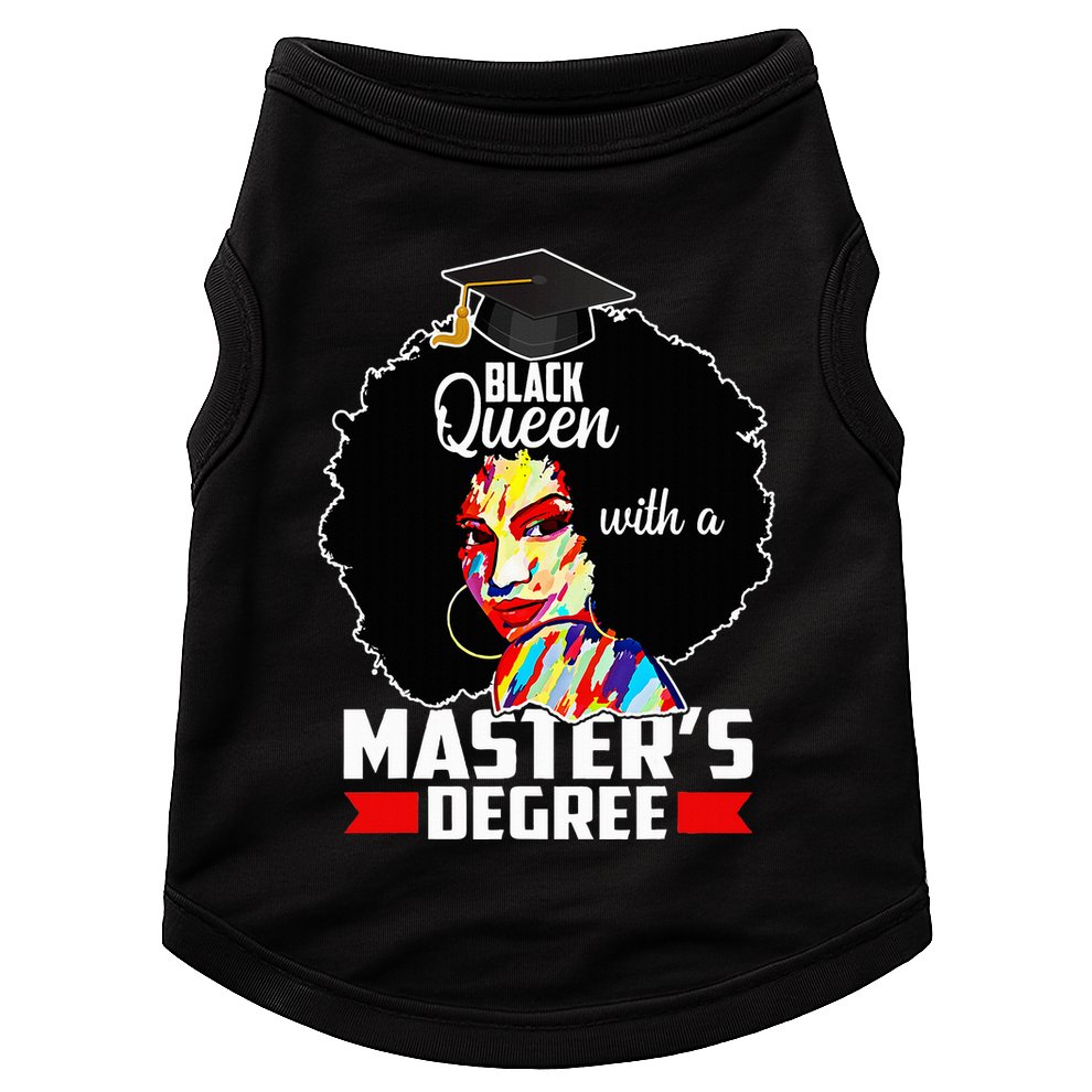 M.A.S.T.E.R.S Degree Educated Melanin Black Queen Graduation Doggie Tank