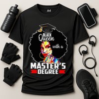 M.A.S.T.E.R.S Degree Educated Melanin Black Queen Graduation Cooling Performance Crew T-Shirt