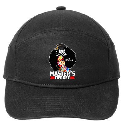 M.A.S.T.E.R.S Degree Educated Melanin Black Queen Graduation 7-Panel Snapback Hat