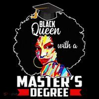 M.A.S.T.E.R.S Degree Educated Melanin Black Queen Graduation Drawstring Bag